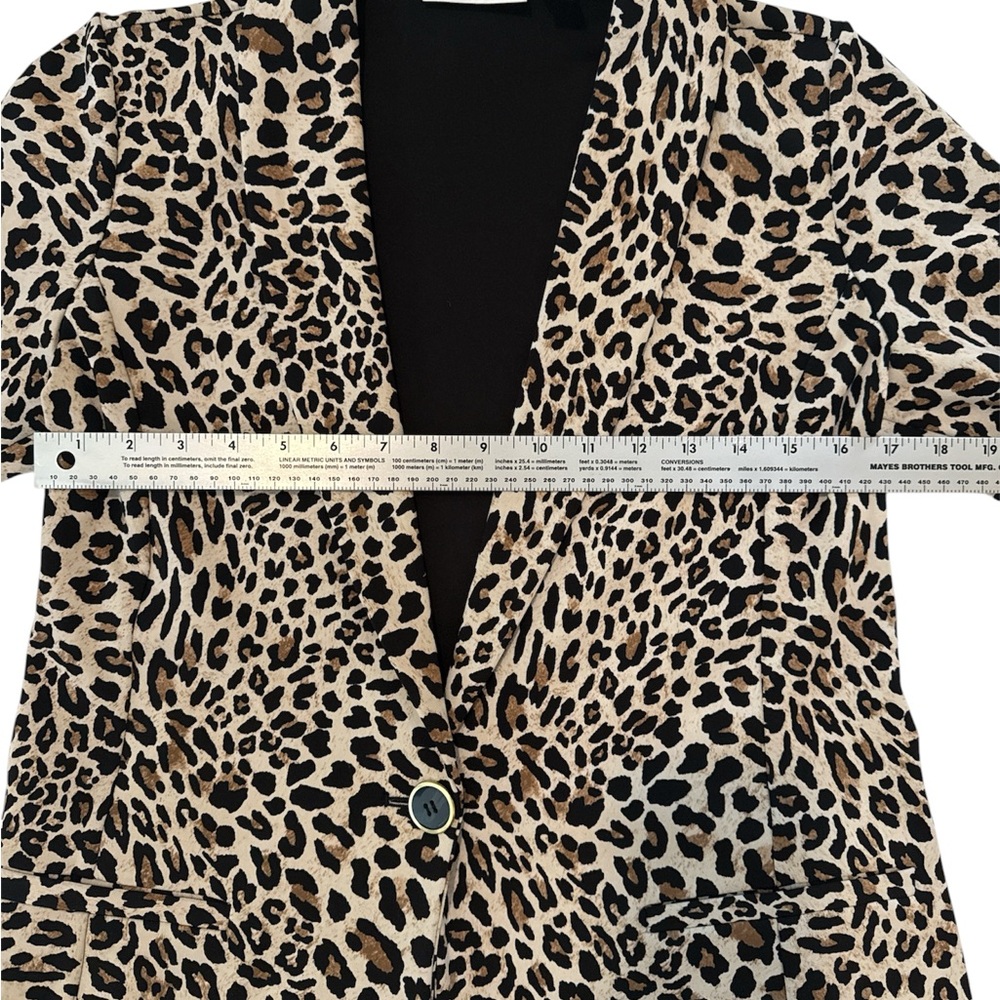 🐆Susan Graver Cheetah Print Single-Button Blazer - Beige & Black Size XS - NWOT - Picture 5 of 11